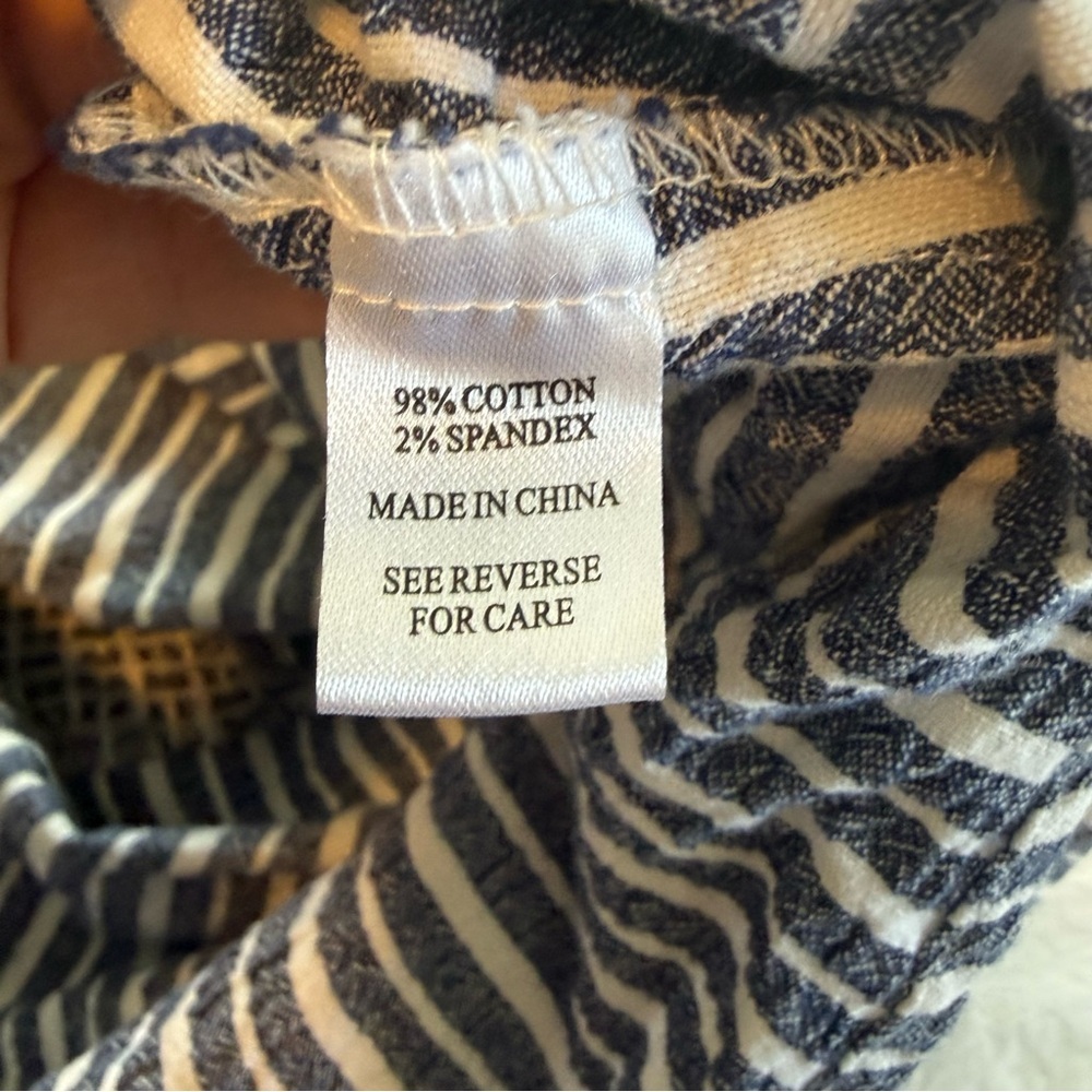 Given Kale Striped V-Neck Mini Dress, Rouched Midsection, Size XL - Picture 7 of 10